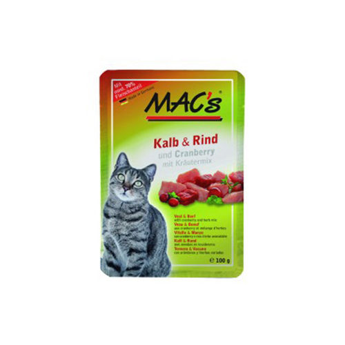 MAC´s Cat Pouchpack Kalb und Rind mit Cranberry 100 g