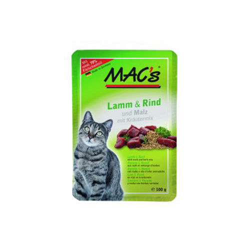 MAC´s Cat Pouchpack Lamm und Rind mit Malz 100 g