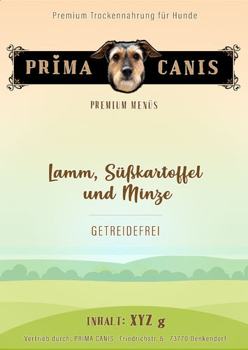 PRIMA CANIS Super Premium getreidefrei Lamm, Süßkartoffel & Minze