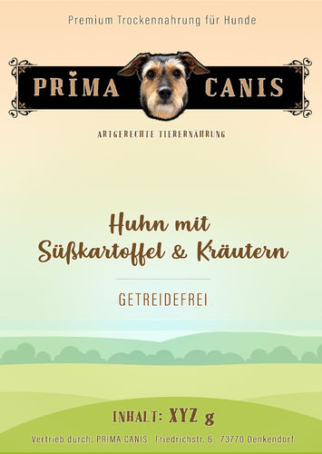 PRIMA CANIS Super Premium getreidefrei Huhn mit Süßkartoffel & Kräutern