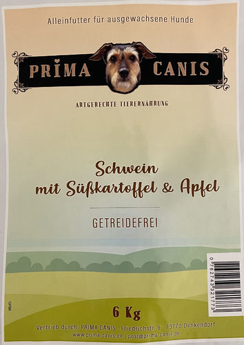 PRIMA CANIS Super Premium getreidefrei Schwein mit Süßkartoffel & Apfel